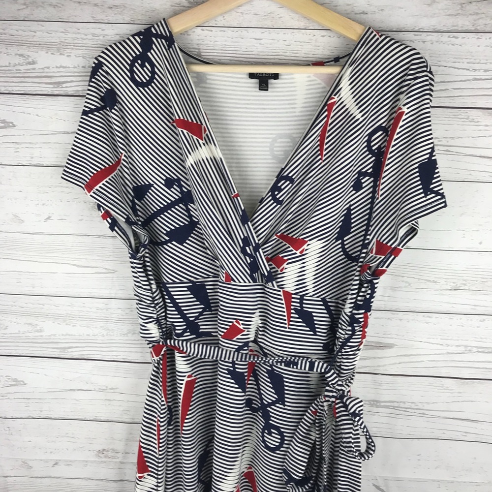 Talbots Wrap Dress Anchors Below Knee Short Sleeve - Picture 4 of 8